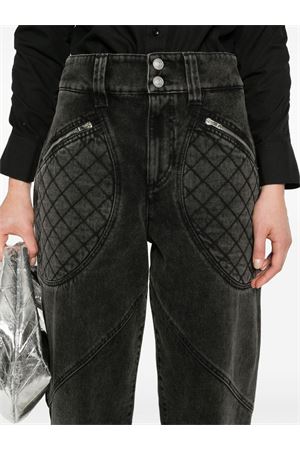 Jeans Catarina in cotone grigio scuro ISABEL MARANT | PA0369FBB3H02I02DG